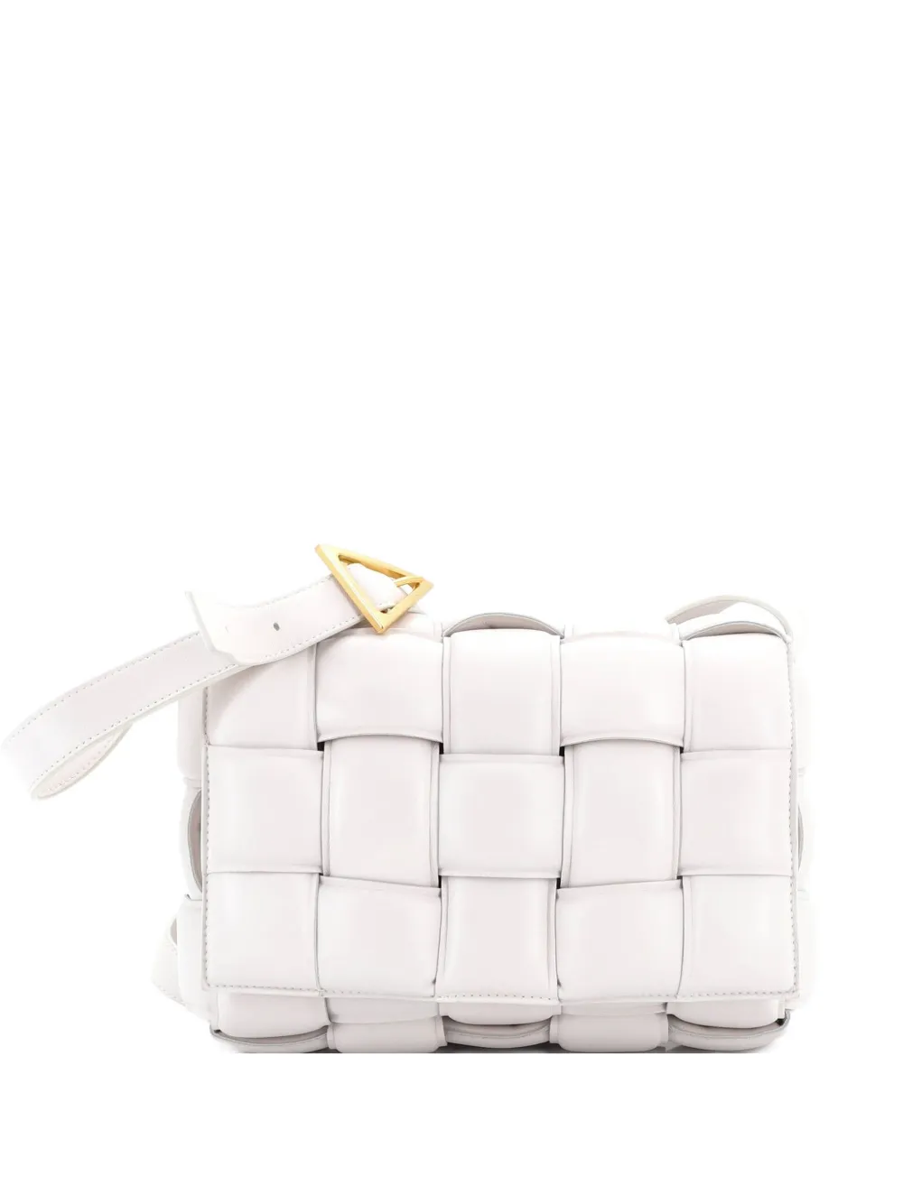 Bottega Veneta Pre-Owned Cassette Padded Maxi Intrecciato Leather crossbody bag - Bianco