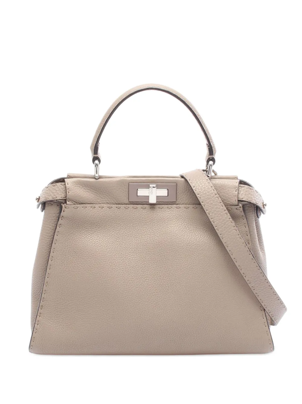 Fendi Pre-Owned 2010-2025 Leather Selleria Peekaboo Iconic satchel - Grigio