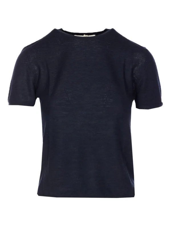 Lisa Yang Ira Crew-neck Short-sleeve T-shirt in Blue