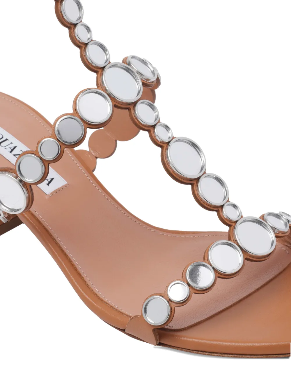Aquazzura Afterglow leren sandalen met studs Bruin