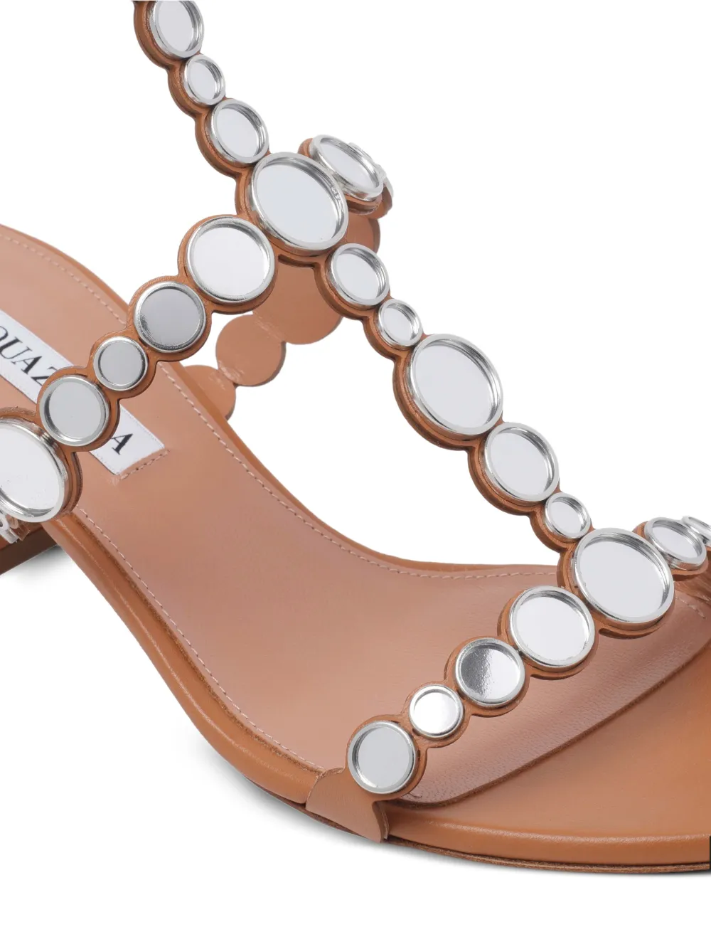 Aquazzura Afterglow leren sandalen met studs Bruin