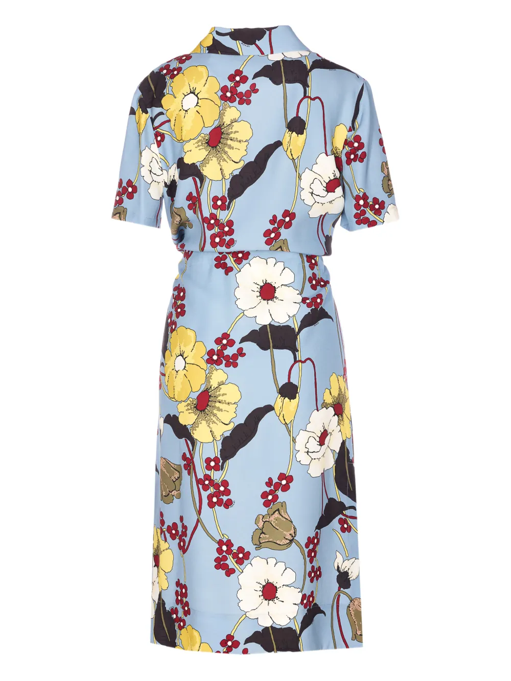 Marni floral-print V-neck dress - Blauw