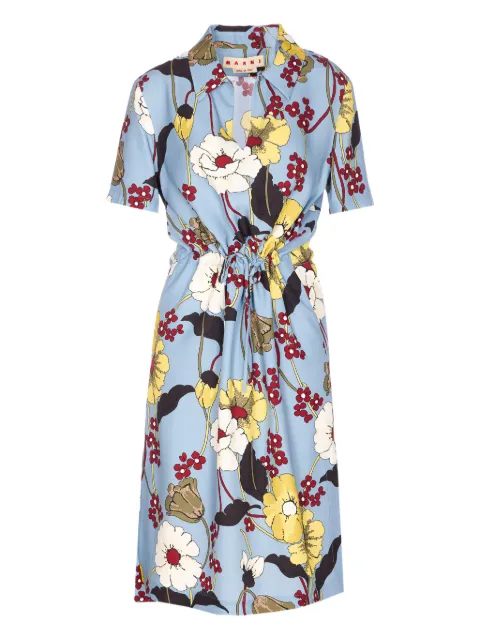 Marni floral-print V-neck dress