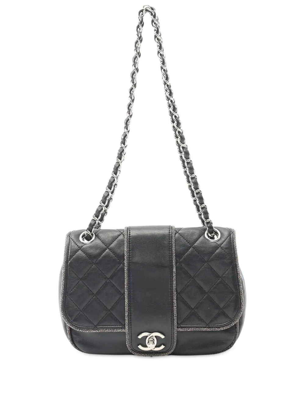 CHANEL Pre-Owned 2019 CC Quilted Lambskin Single Flap Bag shoulder bag - Nero