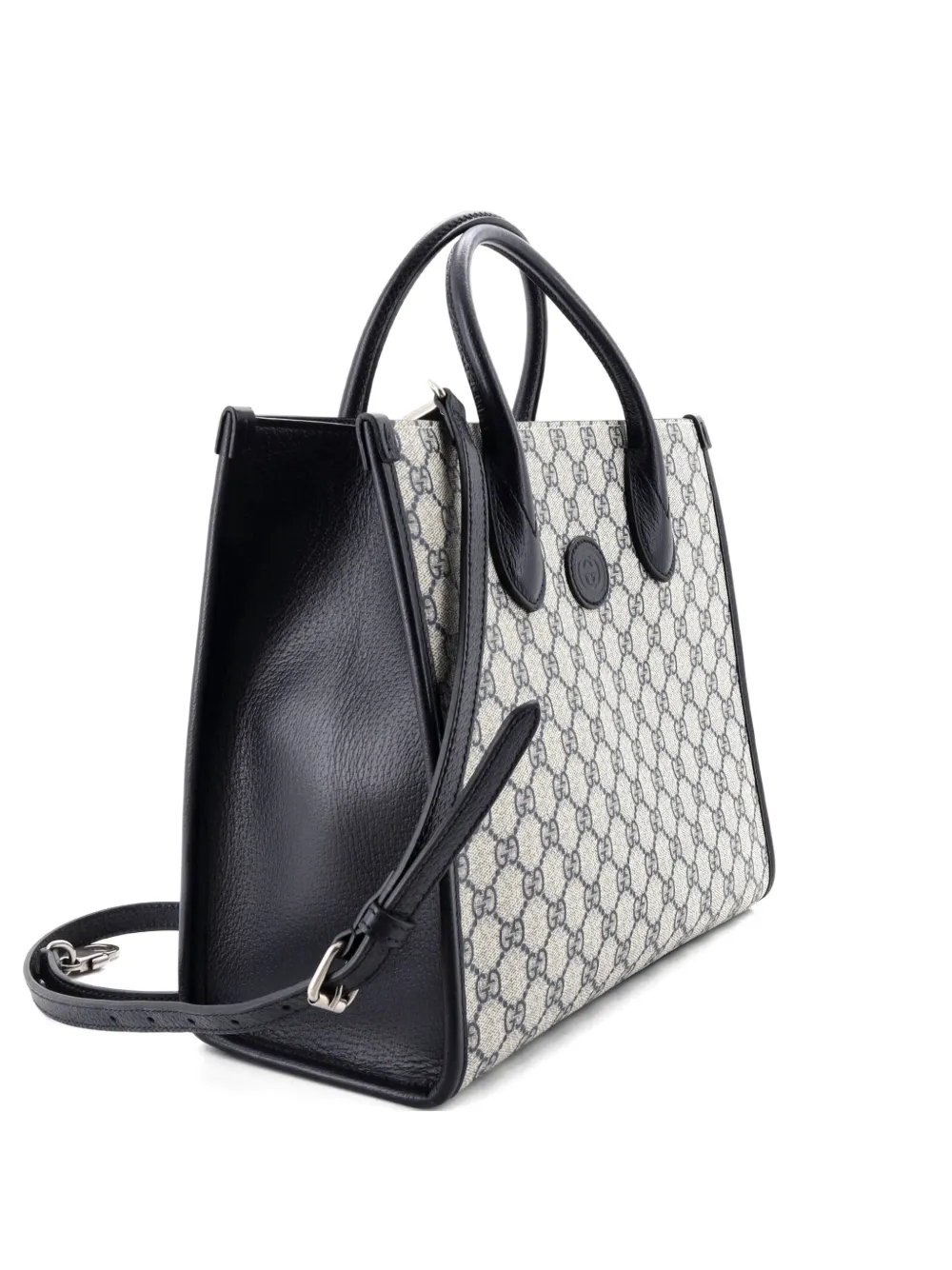 Gucci Pre-Owned Interlocking G Tote GG Coated Canvas and Leather Small satchel - Blu