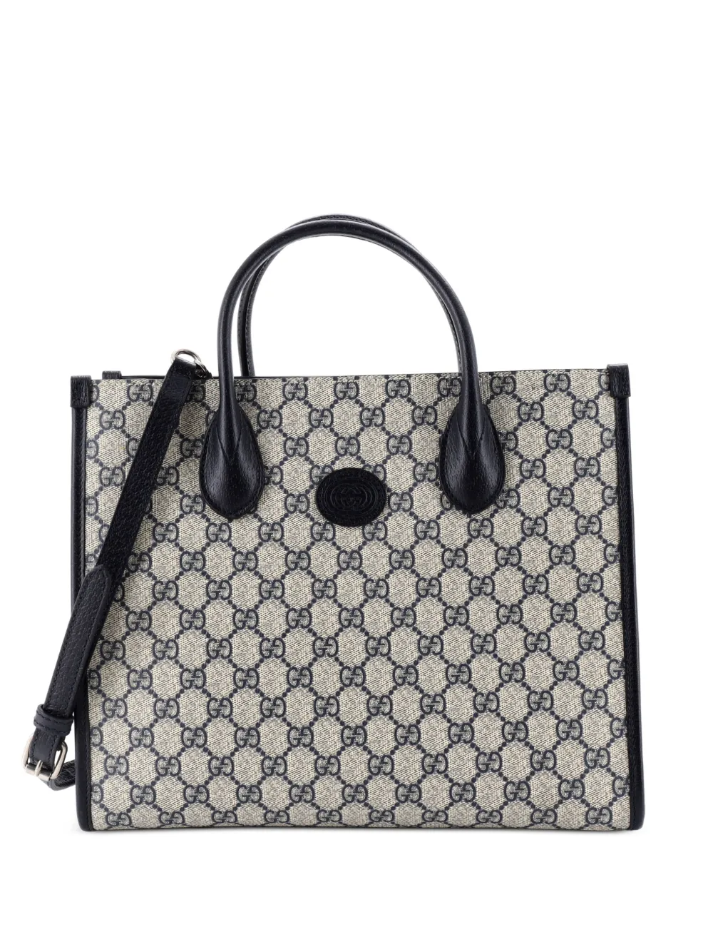 Gucci Pre-Owned Interlocking G Tote GG Coated Canvas and Leather Small satchel - Blu