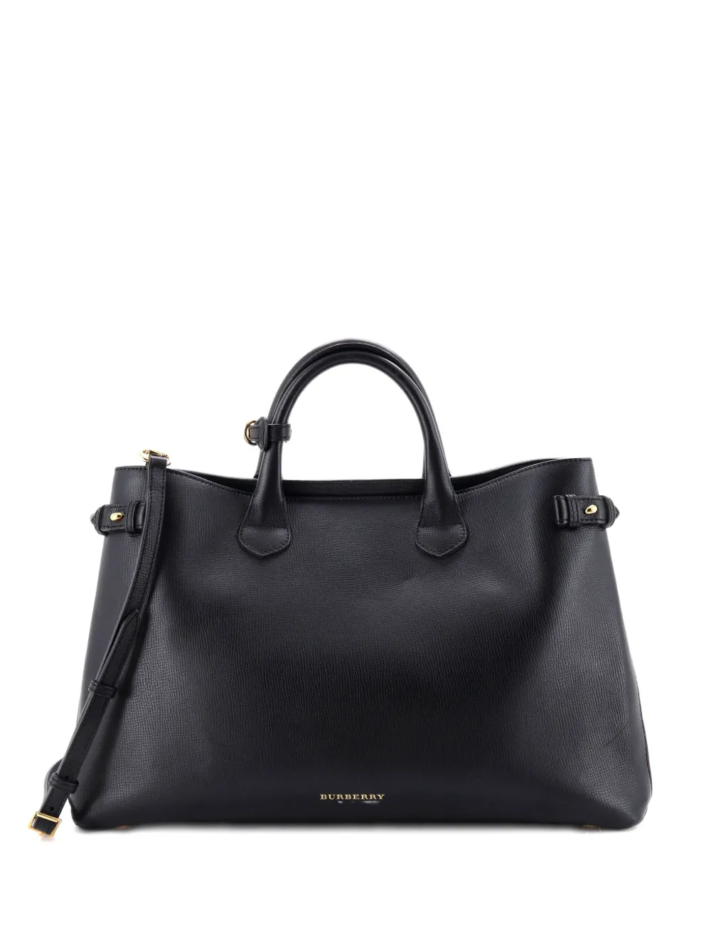 Burberry Pre-Owned Banner Leather and House Check Canvas Large tote bag - Nero