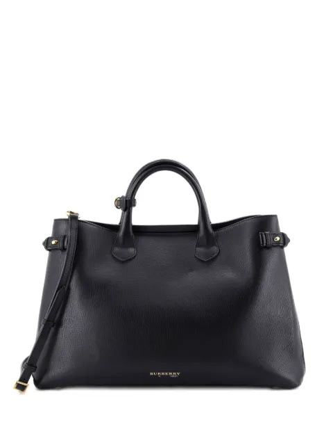 Burberry Pre-Owned Banner Leather and House Check Canvas Large tote bag