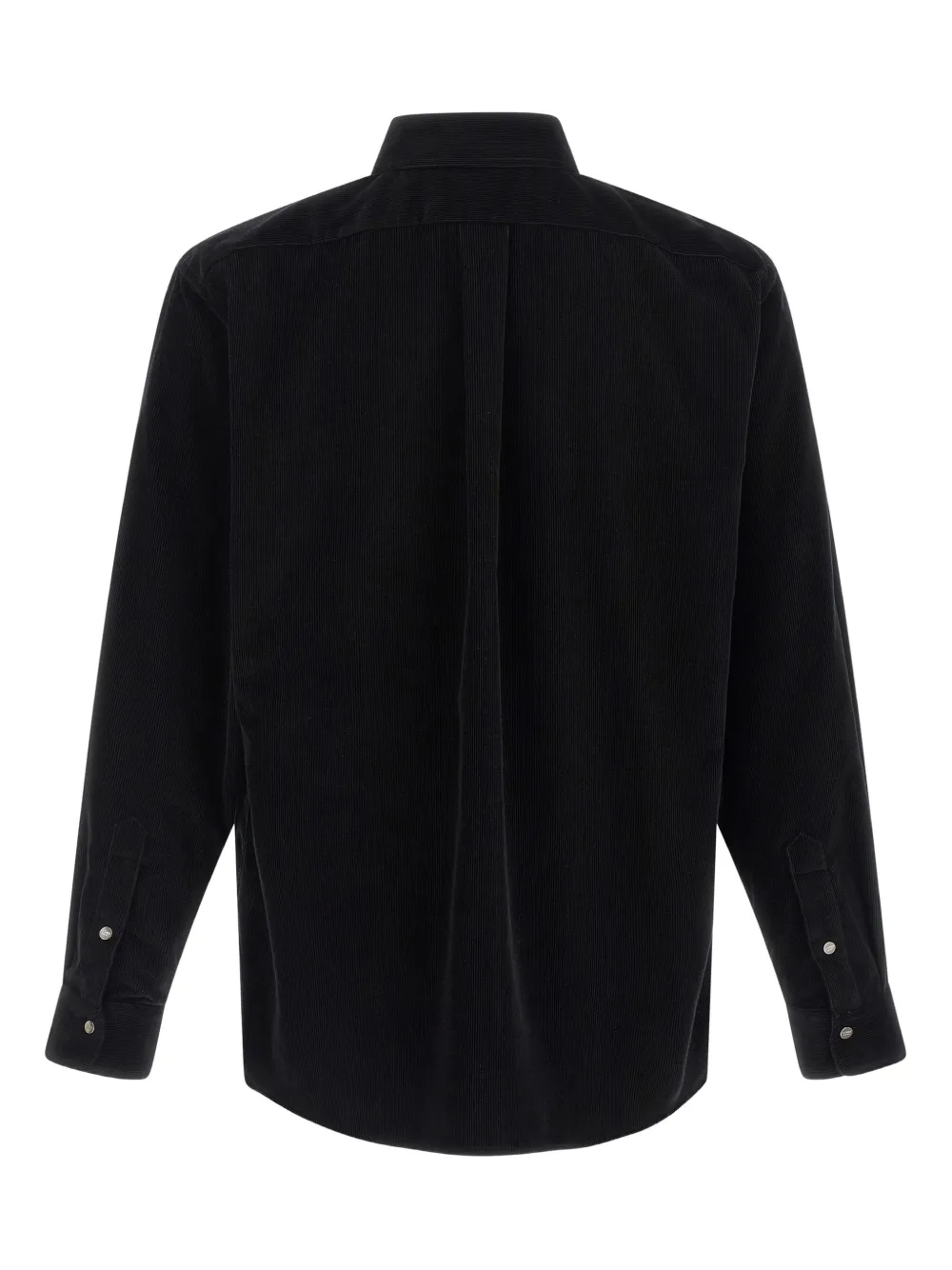 FENDI button-down embroidered corduroy shirt - Zwart
