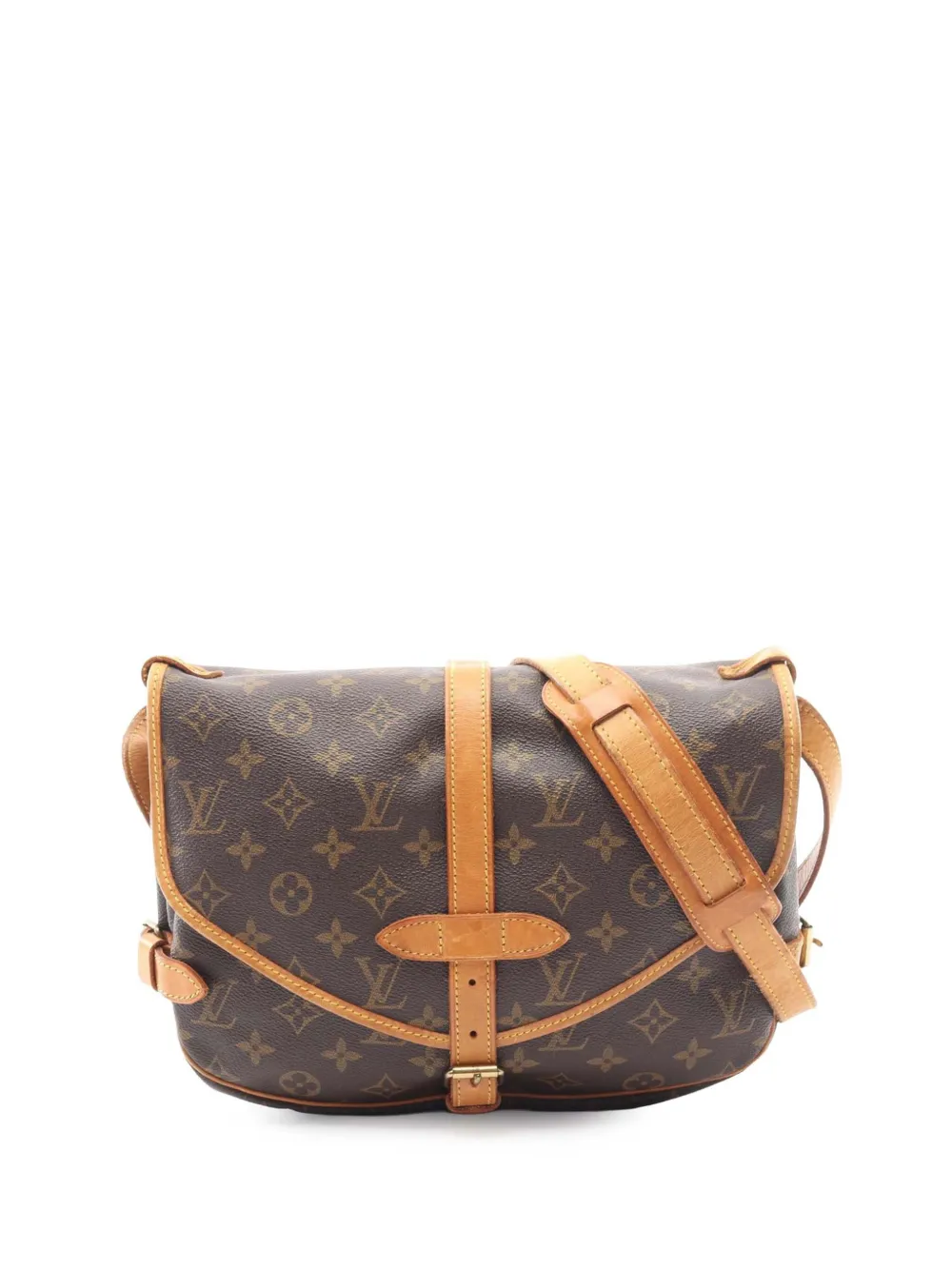Pre-owned Louis Vuitton 1992 Monogram Shoulder Bag M42256 Pvc Coated Canvas Leather Brown Used Women Crossbody Bag