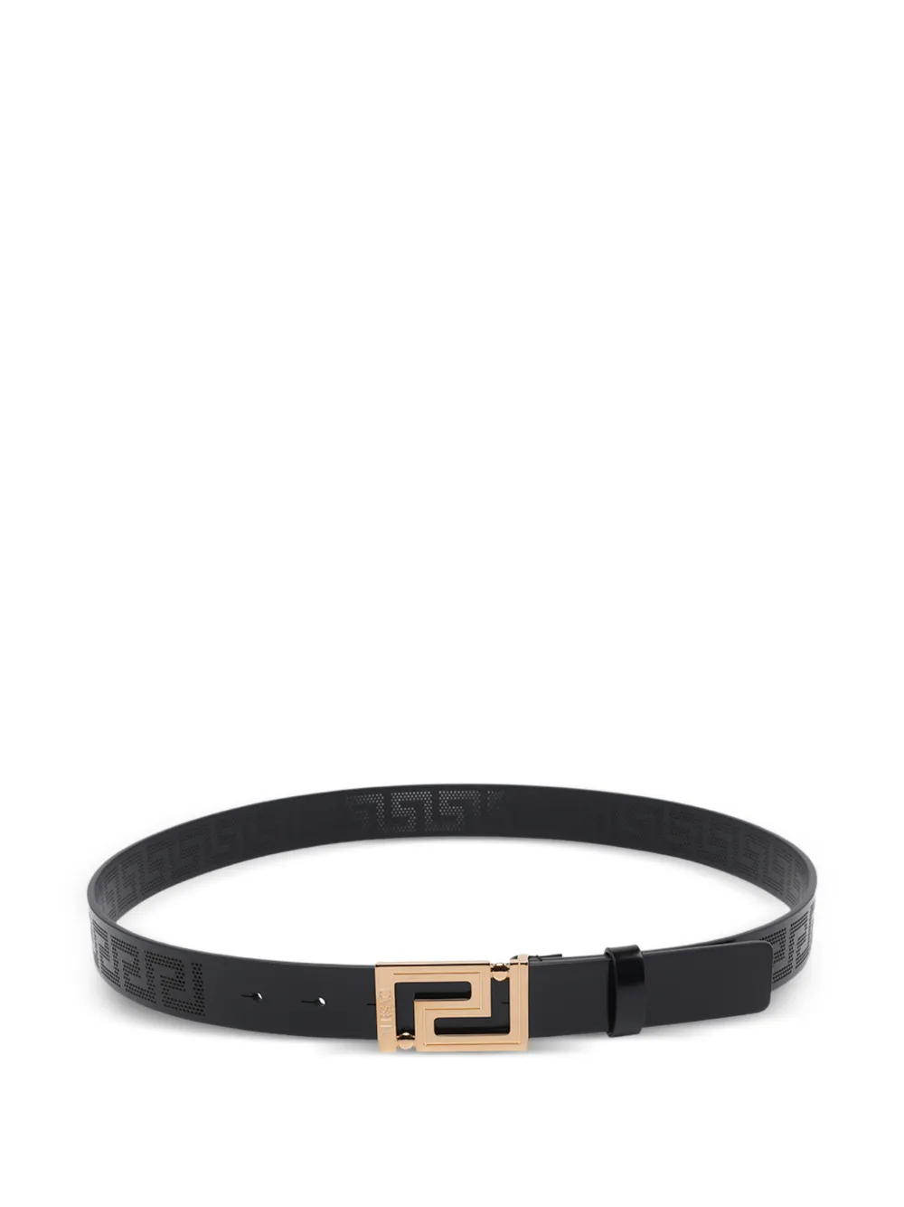 Versace Greca buckle leather belt - Nero