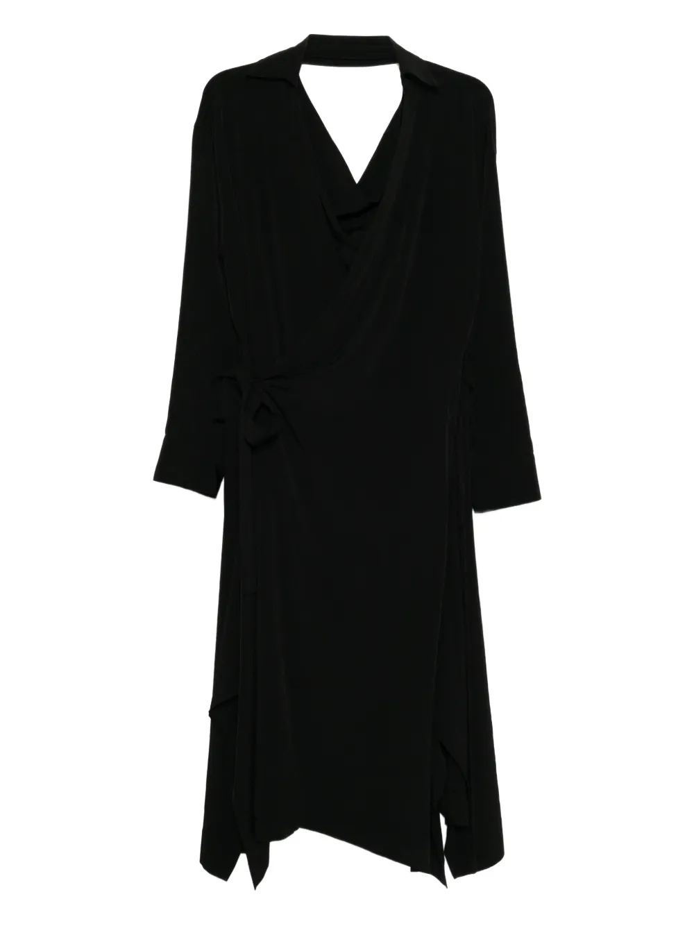 Yohji Yamamoto asymmetric wrap dress - Nero