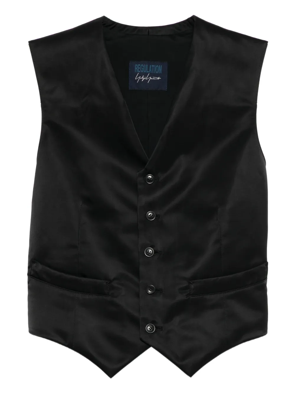 Yohji Yamamoto twill gilet - Black