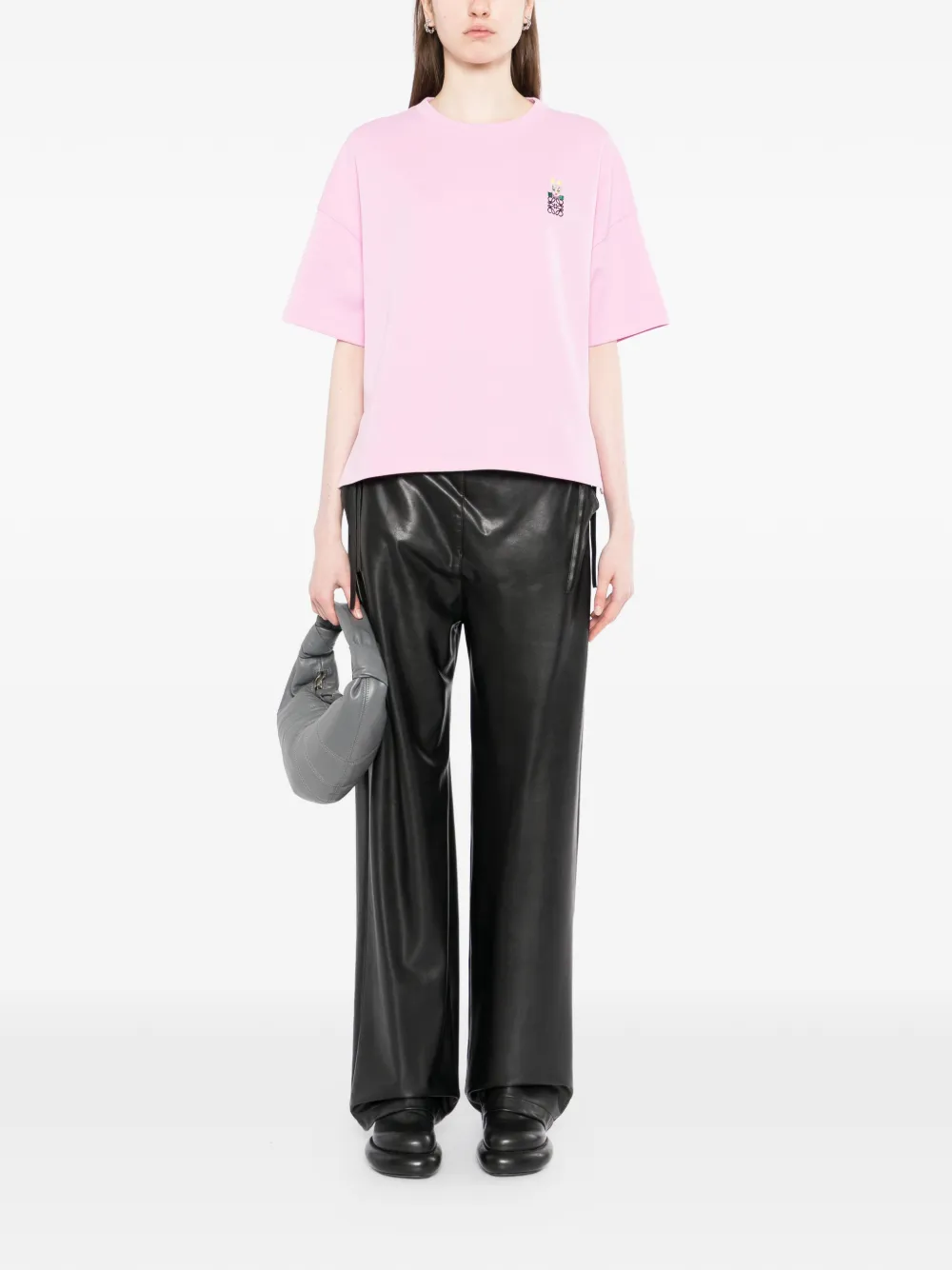  Loewe Logo-embroidered T-shirt - Pink 