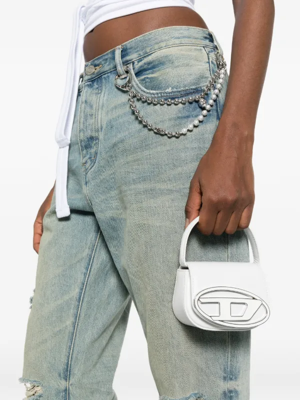 Diesel 1DR XS ロゴプレート ハンドバッグ ミニ | ホワイト | FARFETCH JP