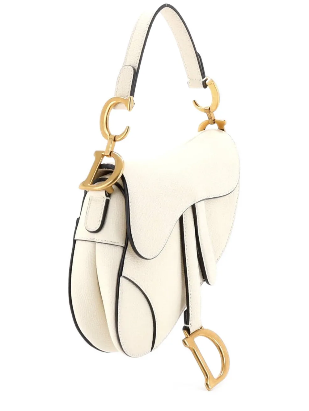 Christian Dior Pre-Owned Saddle Handbag Leather Mini shoulder bag - Bianco