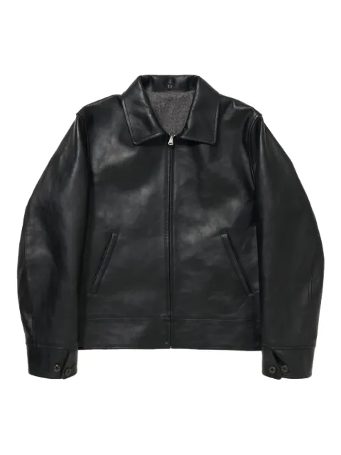 TAIGA TAKAHASHI shirt-collar leather jacket