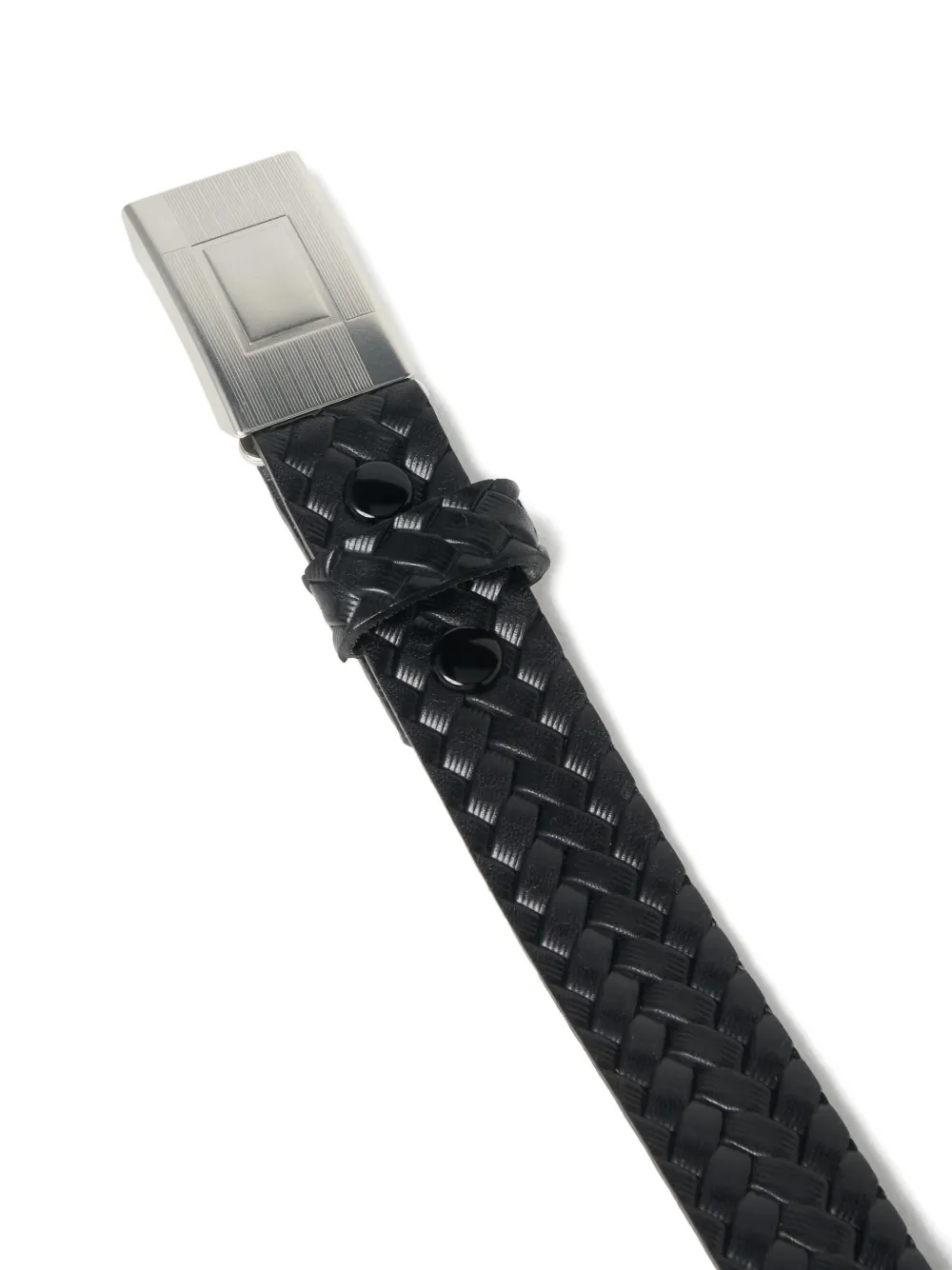 TAIGA TAKAHASHI woven-leather belt - Zwart