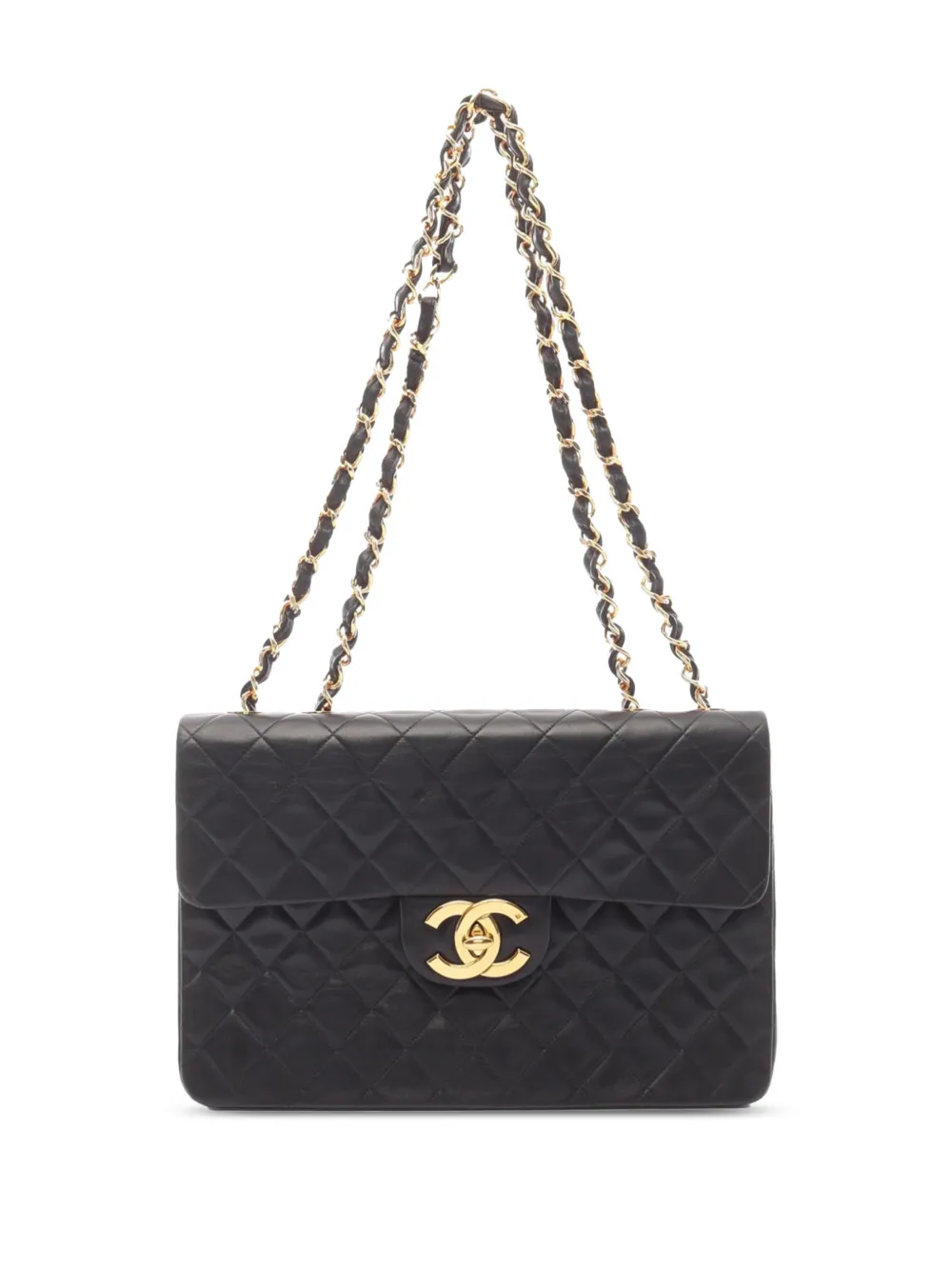 CHANEL Pre-Owned 1991-1994 Maxi XL Classic Lambskin Single Flap shoulder bag - Nero