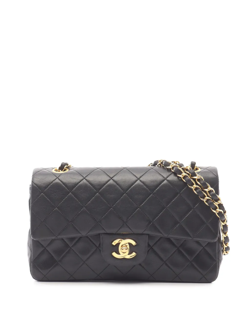 CHANEL Pre-Owned 1989-1991 Small Classic Lambskin Double Flap shoulder bag - Nero