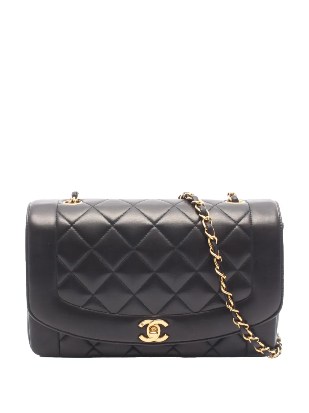 CHANEL Pre-Owned 1994-1996 Medium Lambskin Diana Flap crossbody bag - Nero
