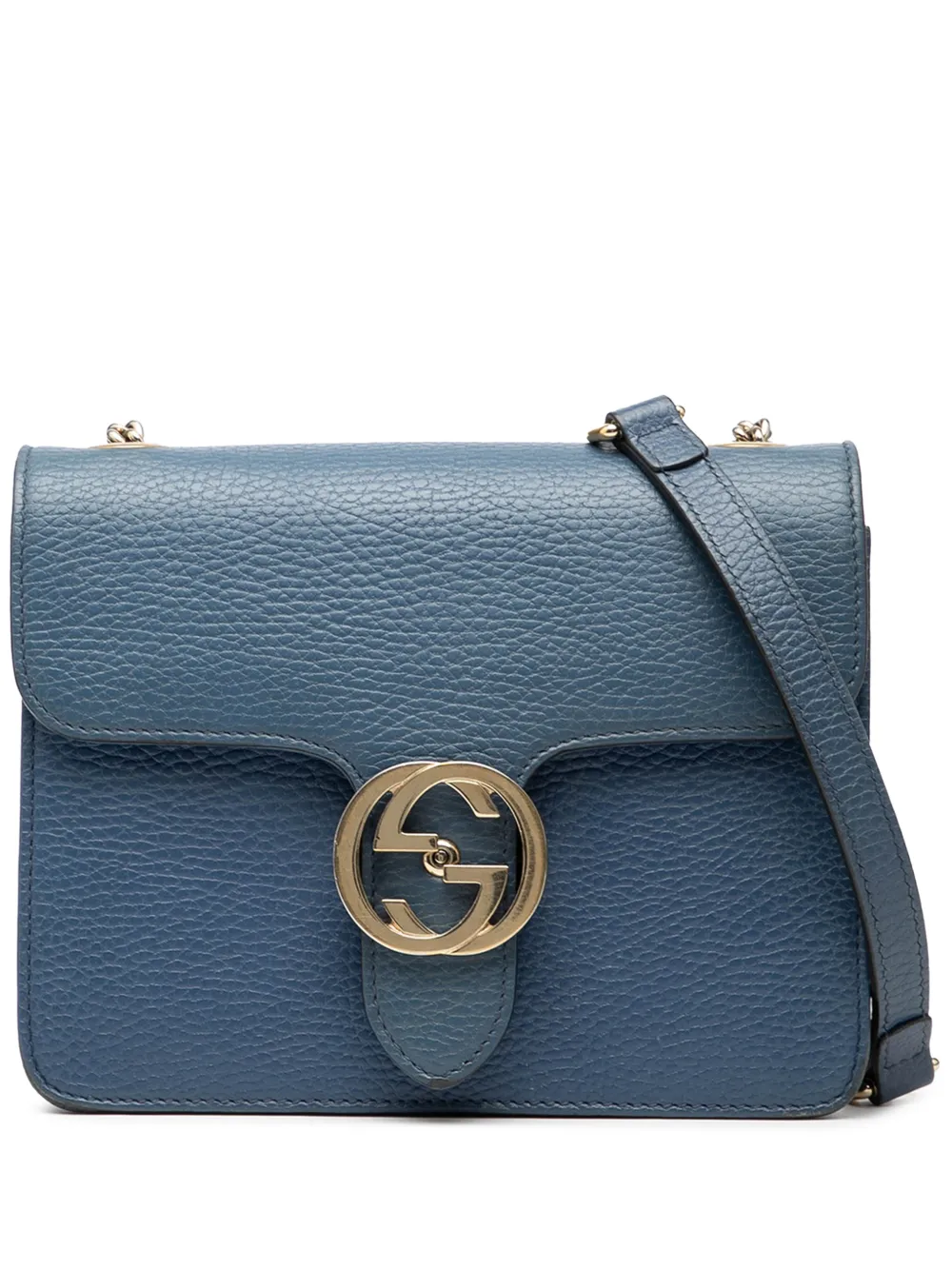 Gucci Pre-Owned 2016-2025 Small Dollar Calfskin Interlocking G crossbody bag - Blu
