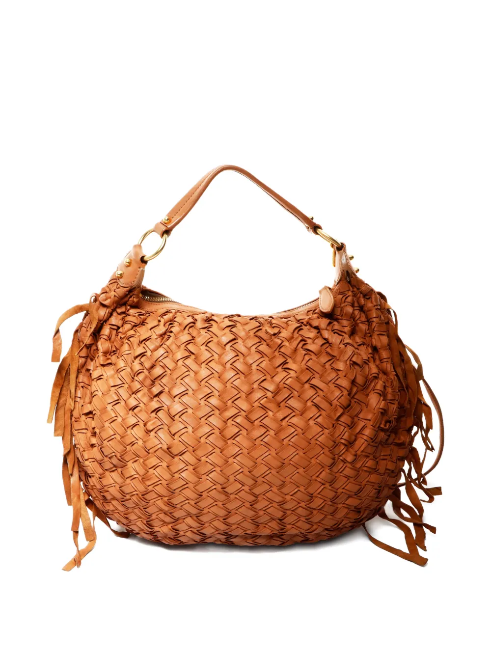 Miu Miu Pre-Owned 2000-2015 woven fringed tote bag | Image 2