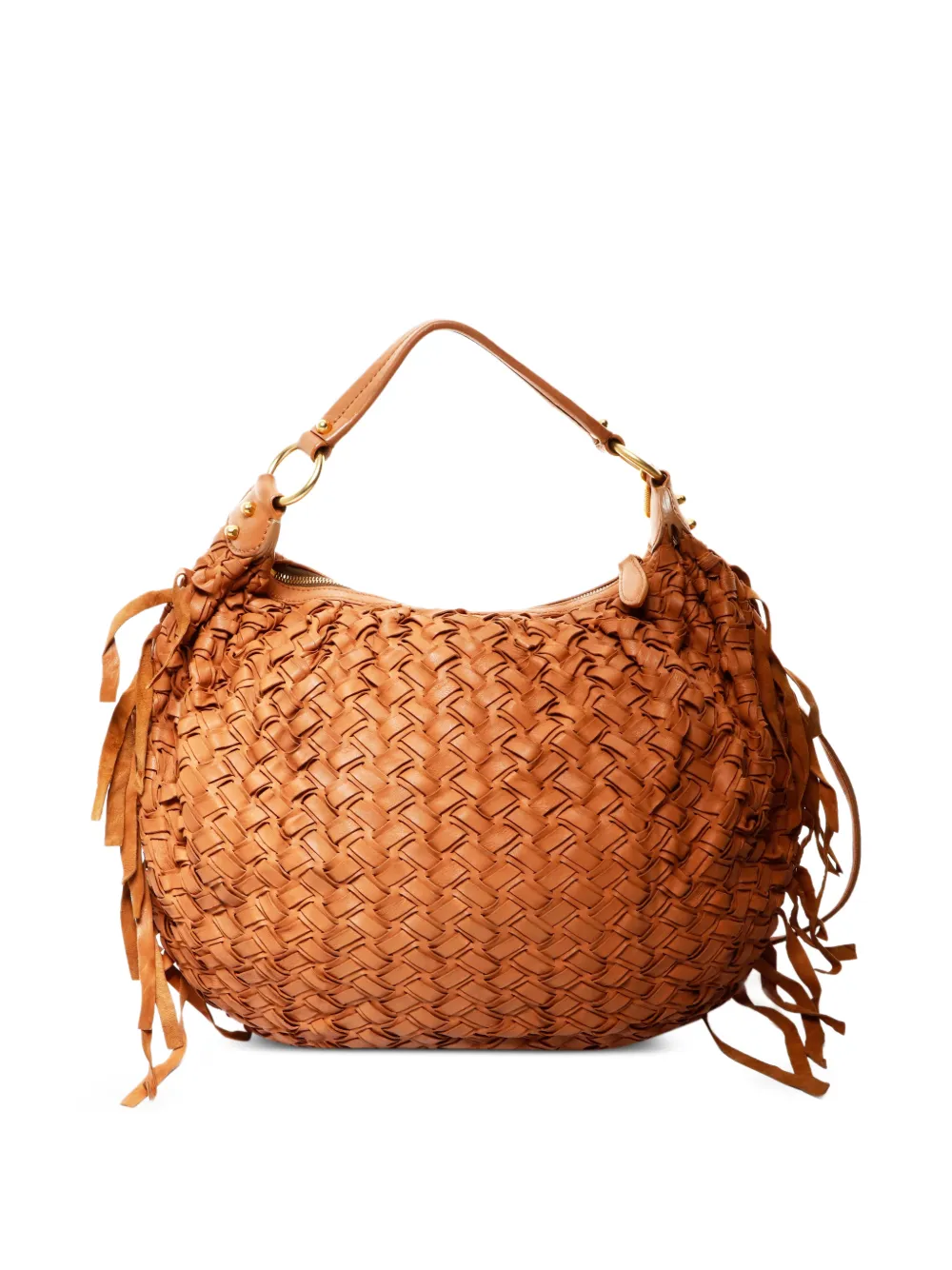 Miu Miu Pre-Owned 2000-2015 woven fringed tote bag | Image 2