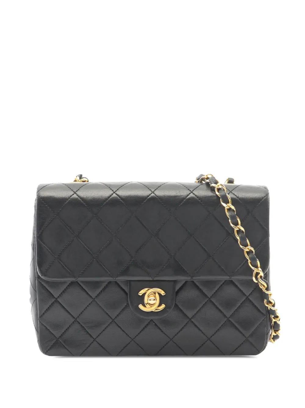 CHANEL Pre-Owned 1989-1991 Mini Classic Lambskin Square Single Flap crossbody bag - Nero
