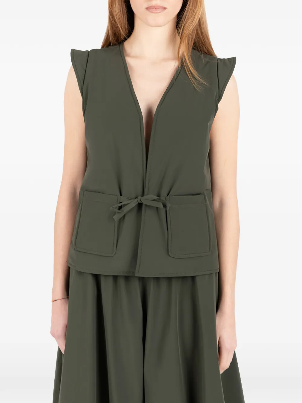 Société Anonyme tie-detail vest - Green