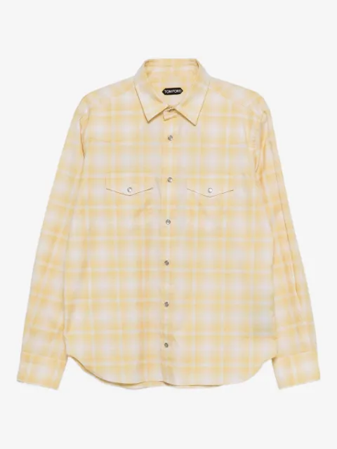 TOM FORD chest-pocket checked shirt