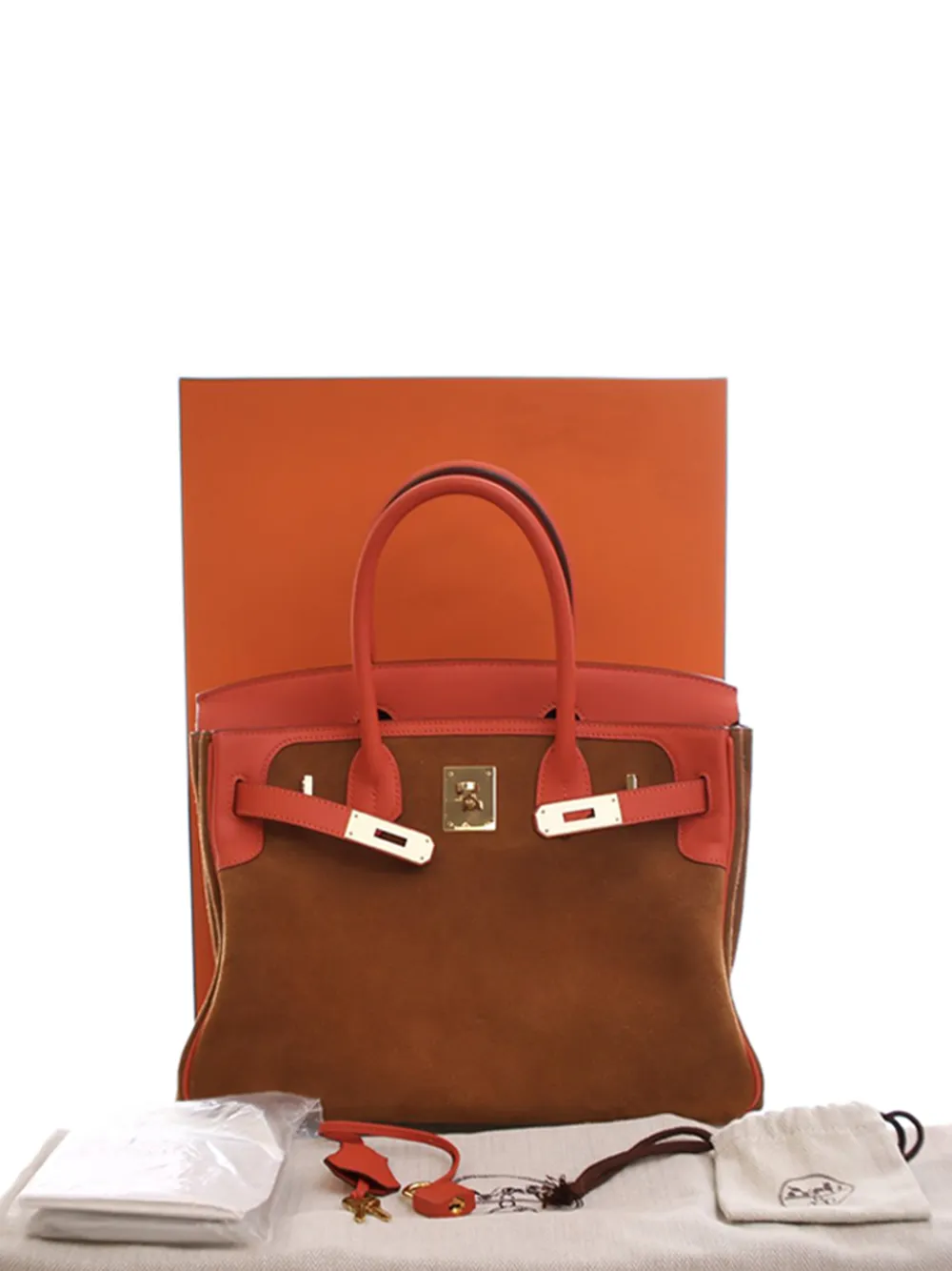 Hermès Pre-Owned 2014 Swift and Suede Grizzly Touch Birkin Retourne 30 handbag | Pre-Owned | Image 2