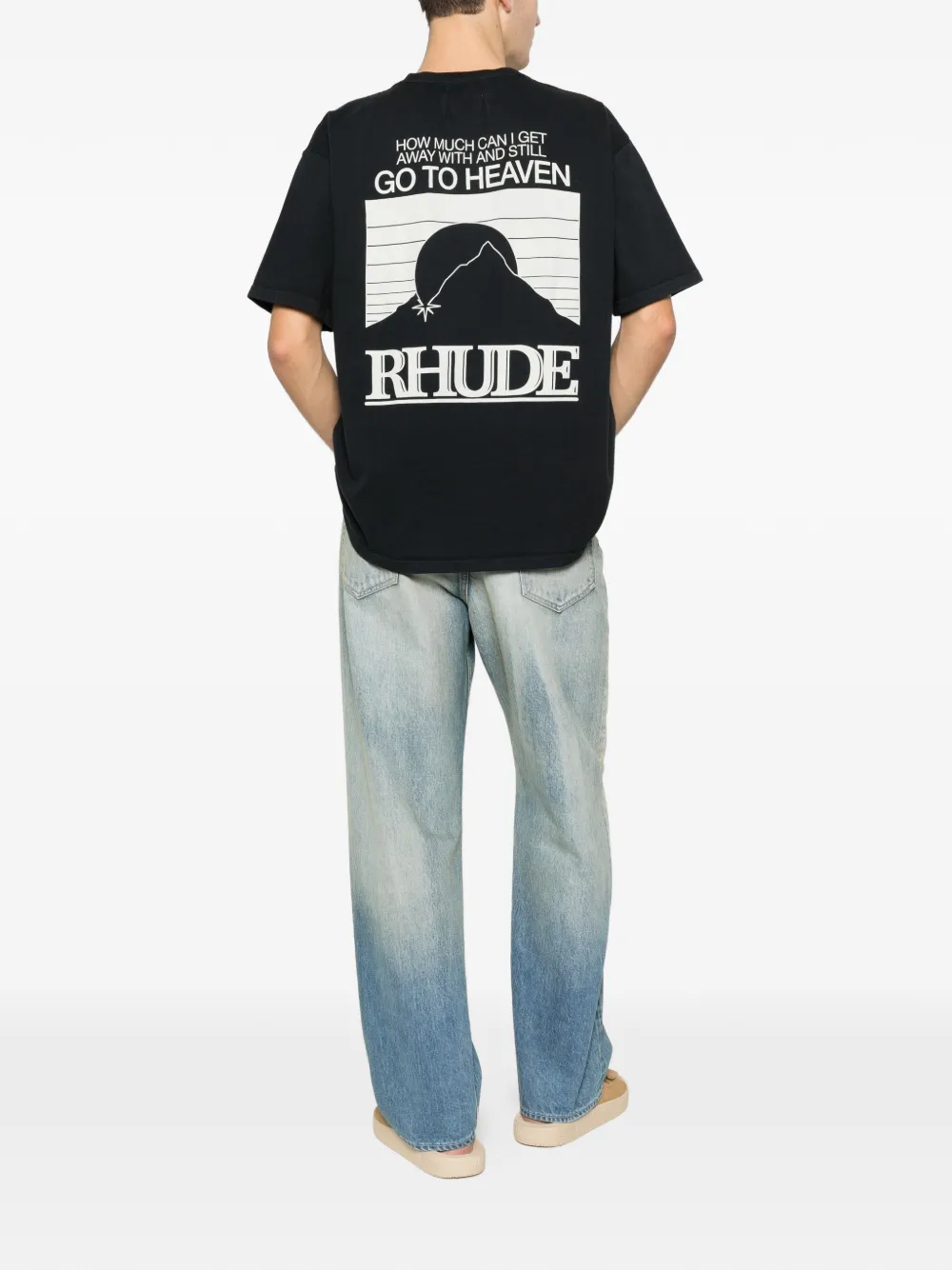 RHUDE graphic crew-neck T-shirt - Zwart