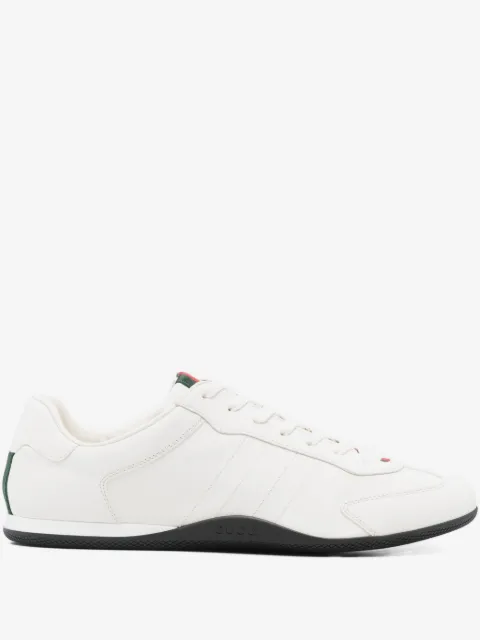 Gucci baskets en cuir à détail Web