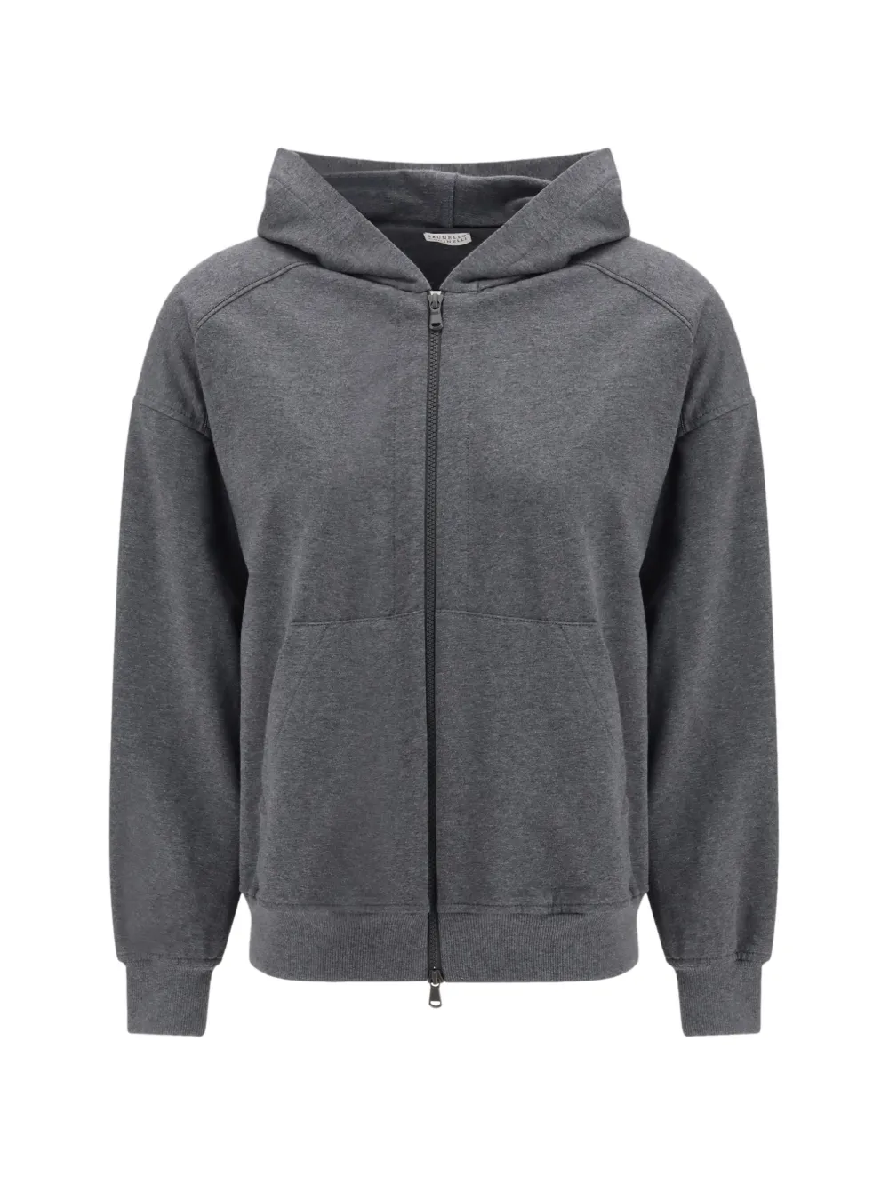 Brunello Cucinelli zip hooded hoodie - Grey