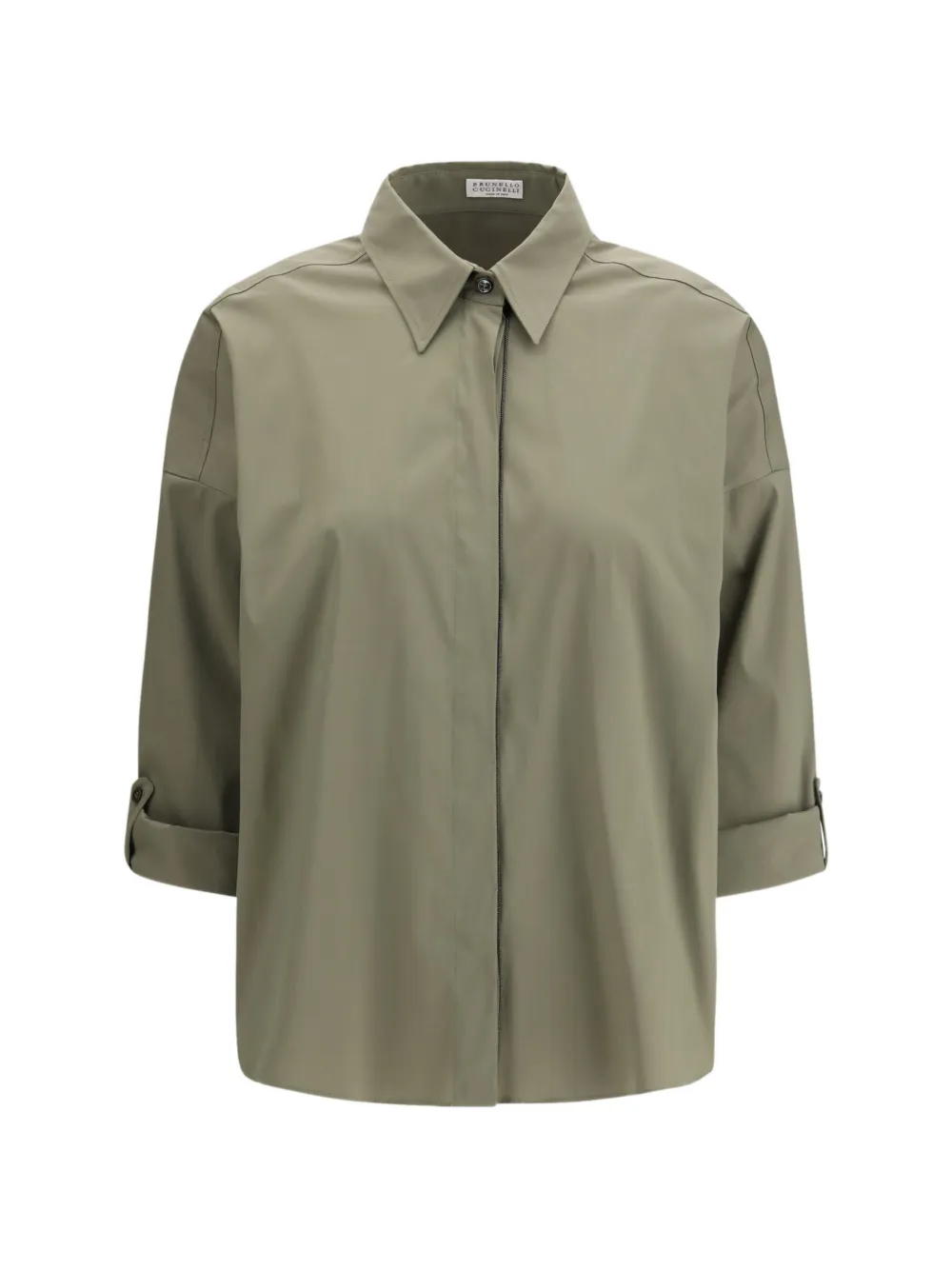 Brunello Cucinelli roll-up sleeve shirt - Verde