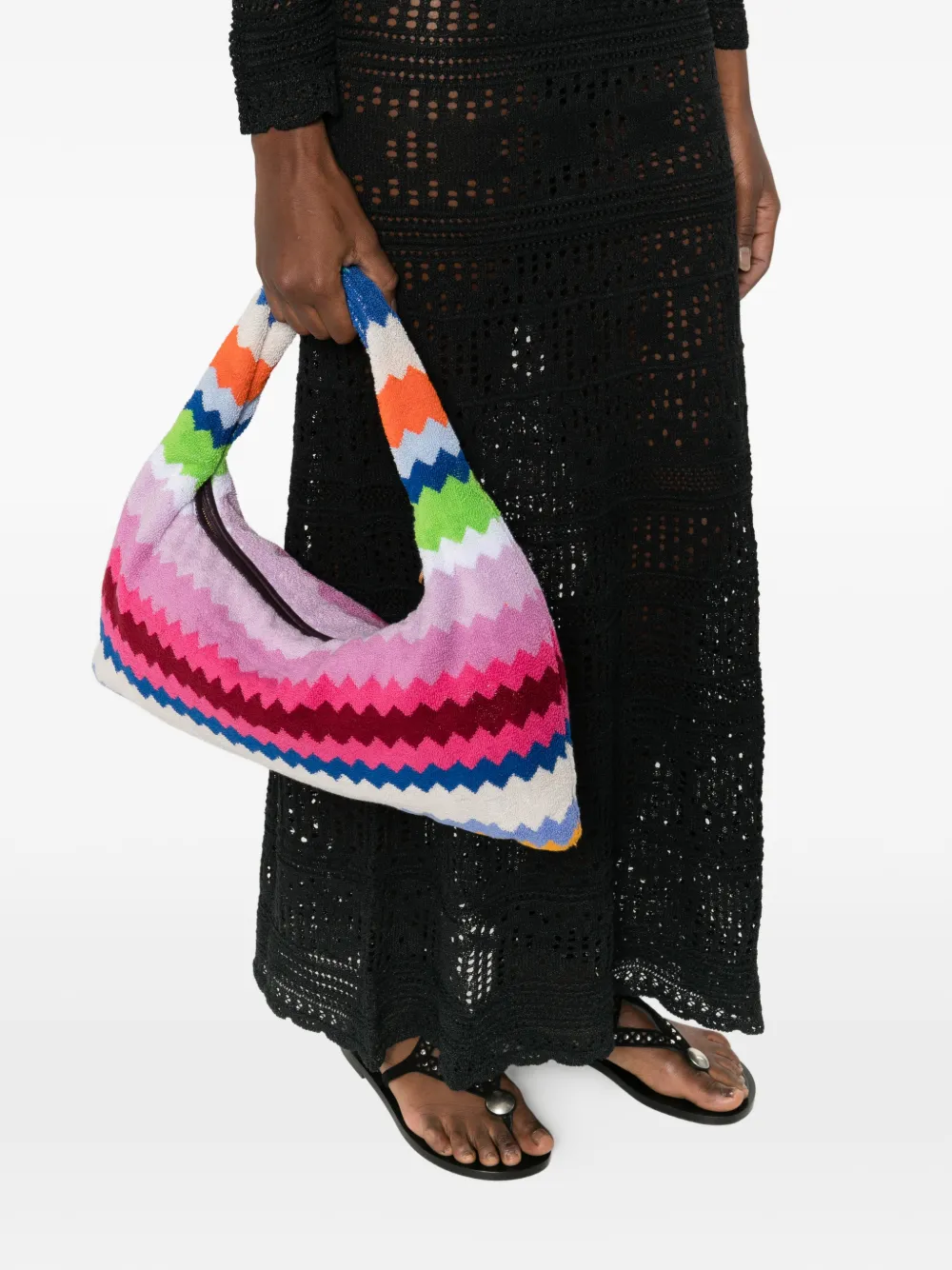 Missoni zigzag handle tote bag - Roze