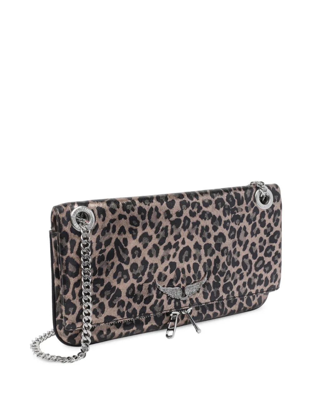 Zadig&Voltaire Rock Nano schoudertas met dierenprint Beige