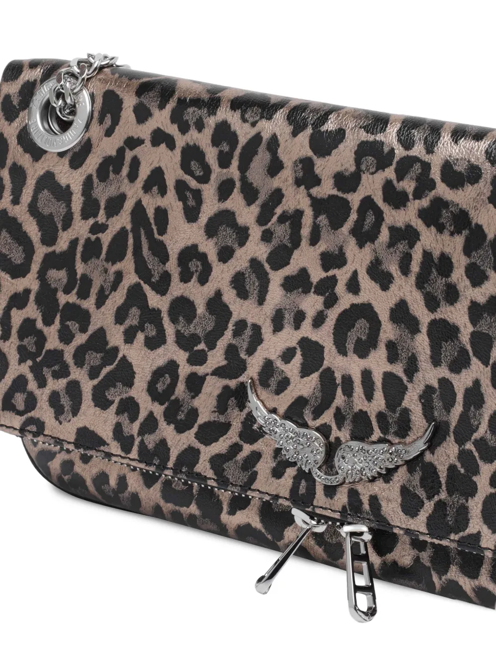 Zadig&Voltaire Rock Nano schoudertas met dierenprint Beige