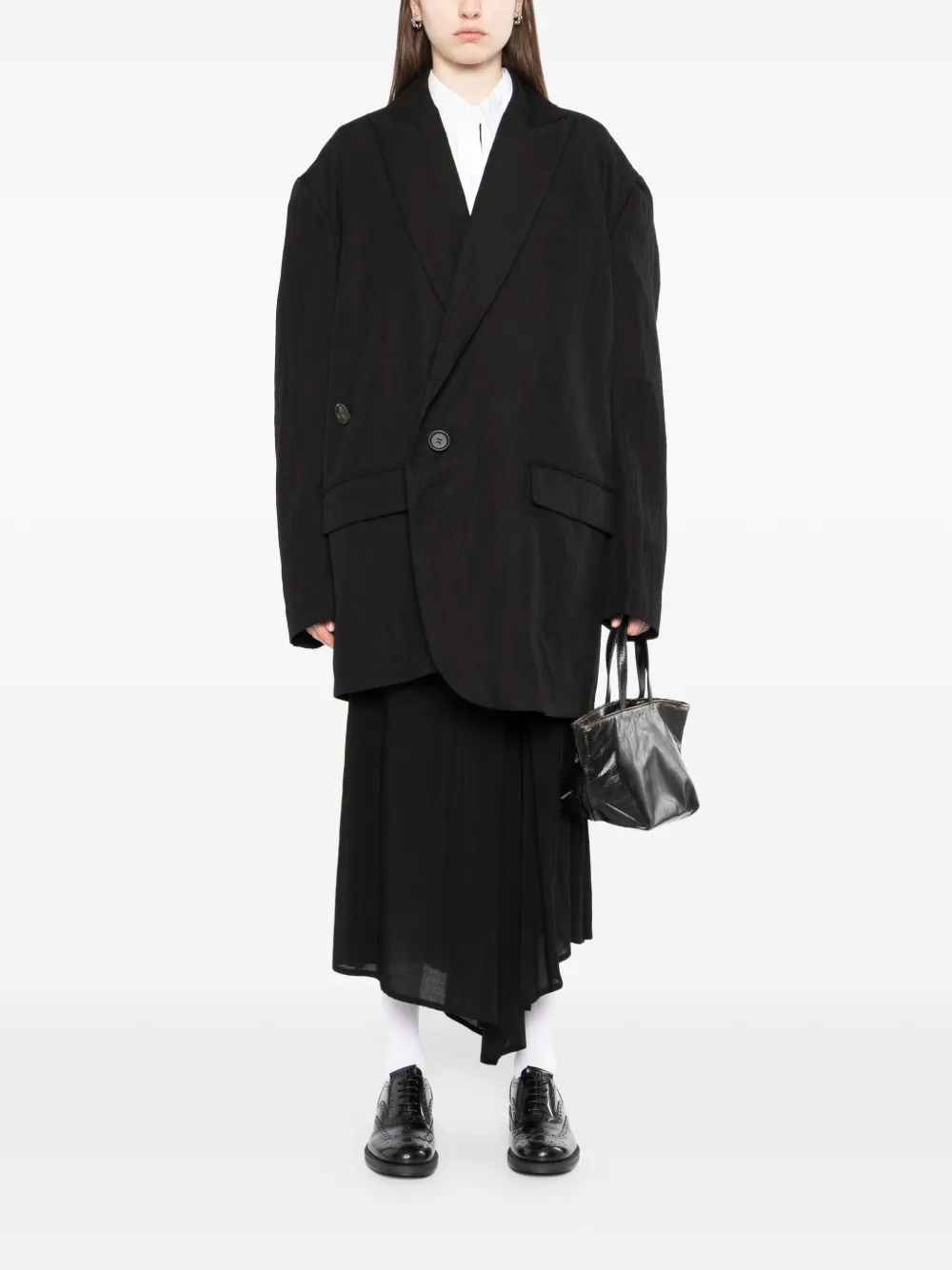  Yohji Yamamoto Button Textured Jacket - Black 