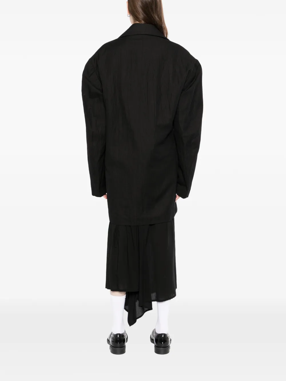 Yohji Yamamoto Button jack met textuur Zwart