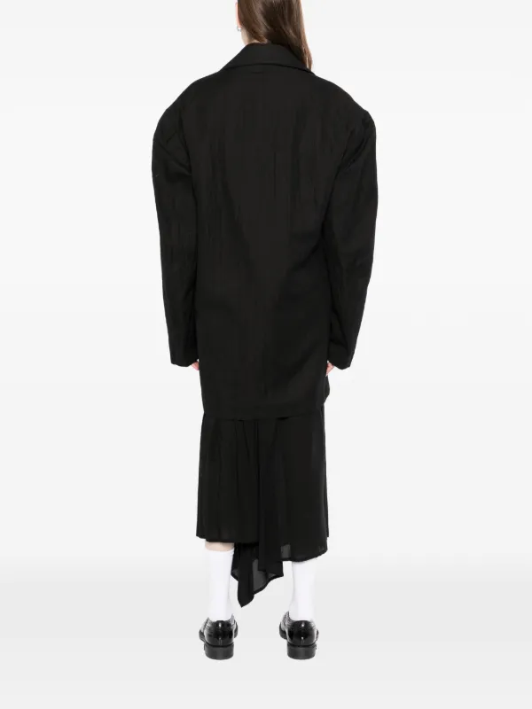 Yohji Yamamoto Button Textured Jacket | Black | FARFETCH