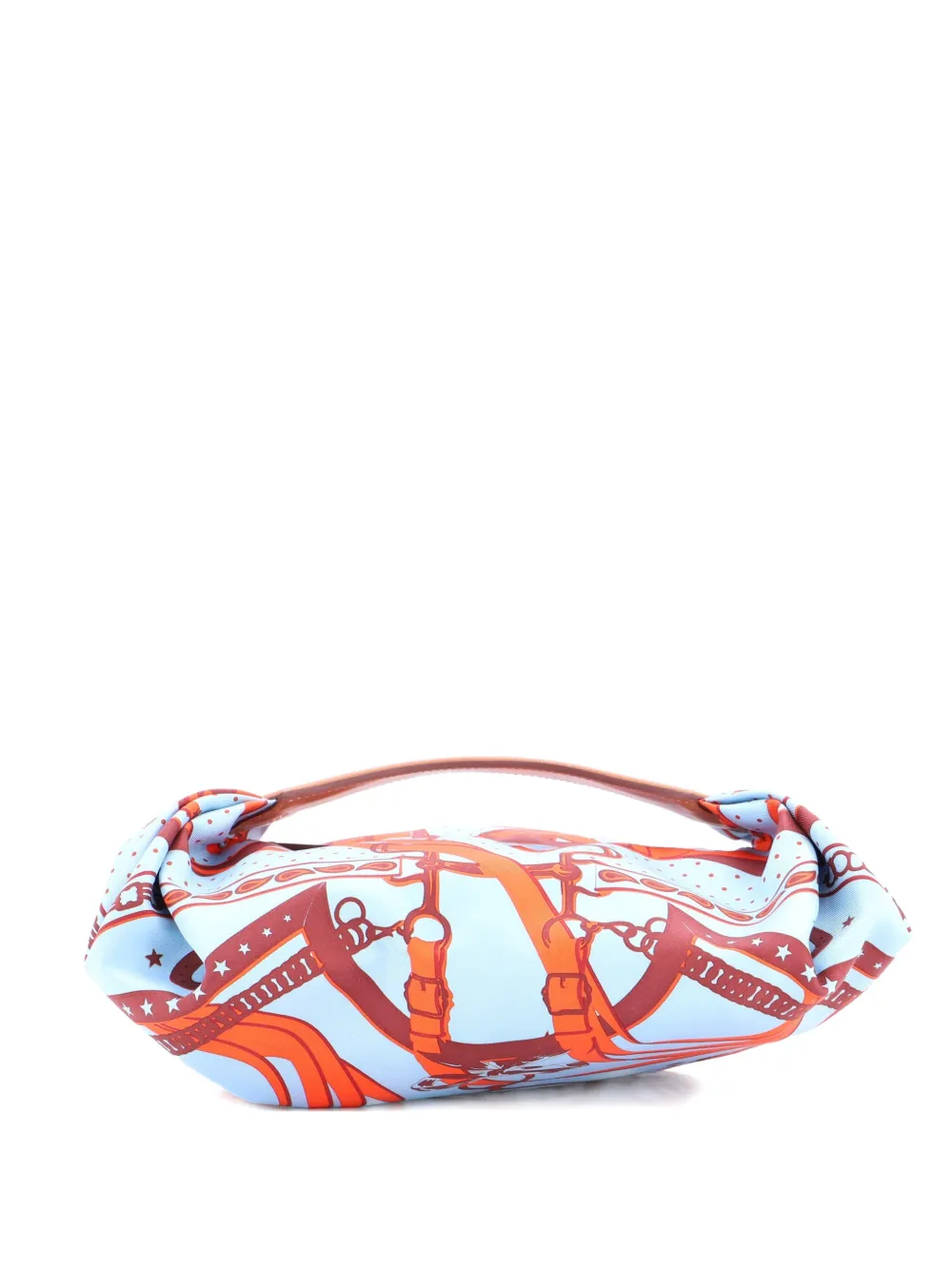 Hermès Pre-Owned Borsa a spalla Balusoie in seta e pelle con stampa - Blu