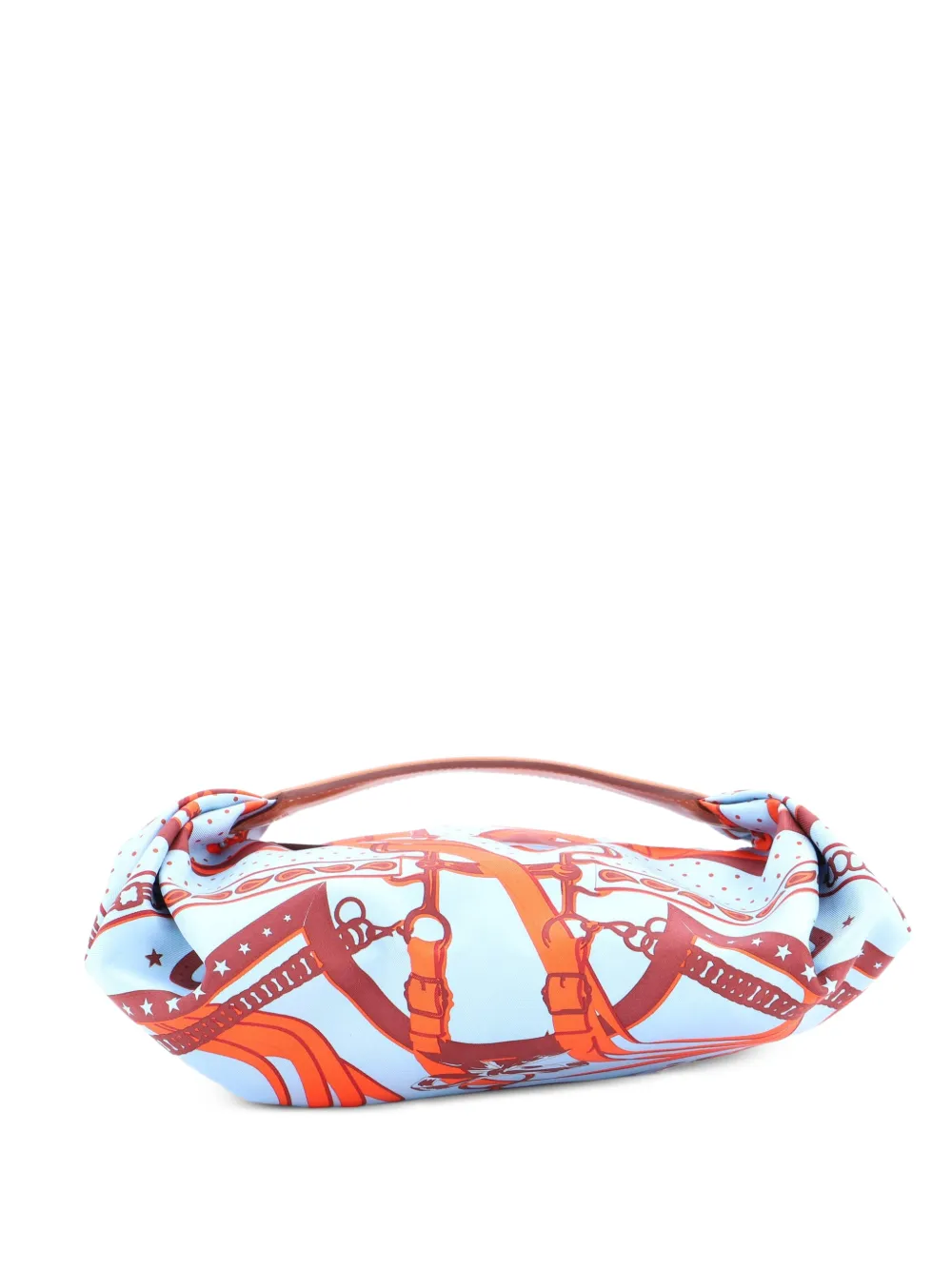 Hermès Pre-Owned Borsa a spalla Balusoie in seta e pelle con stampa - Blu