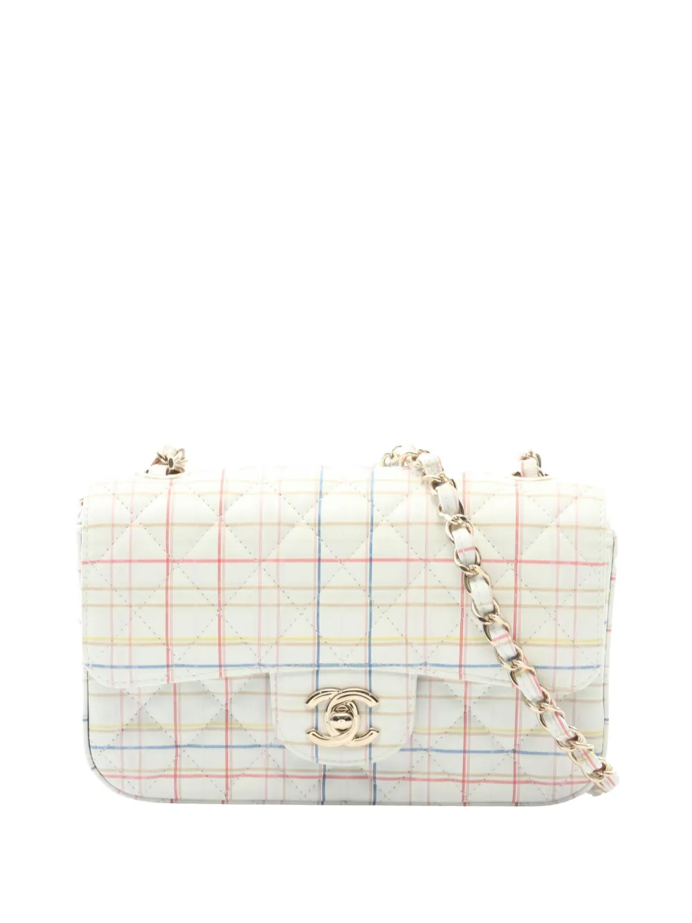 CHANEL Pre-Owned 2019 Mini Rectangular Classic Calfskin Single Flap shoulder bag - Bianco