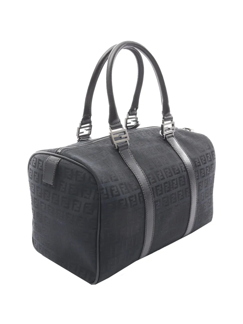  Fendi Pre-owned 2010-2025 Zucchino Canvas Boston Bag - Blue 