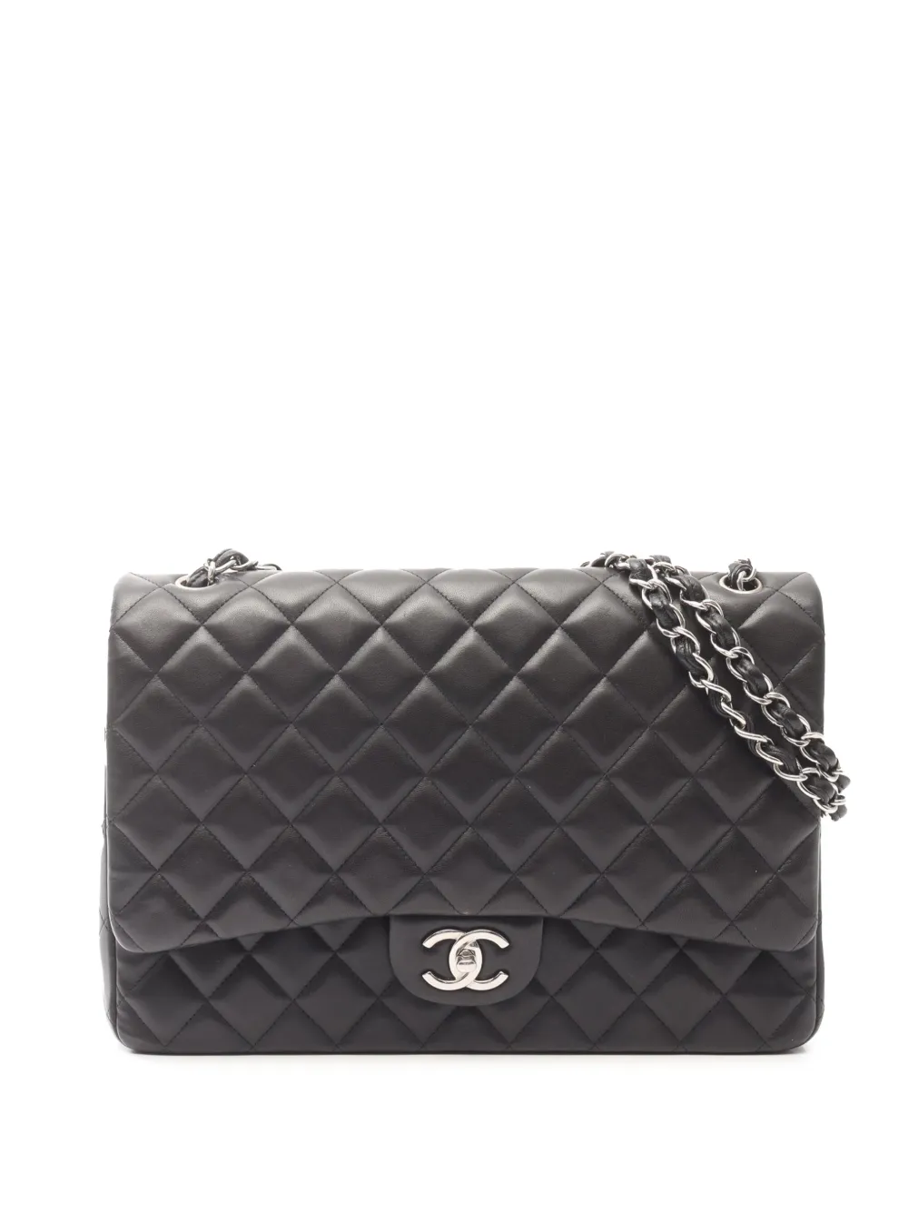 CHANEL Pre-Owned 2011 Maxi Classic Lambskin Double Flap shoulder bag - Nero