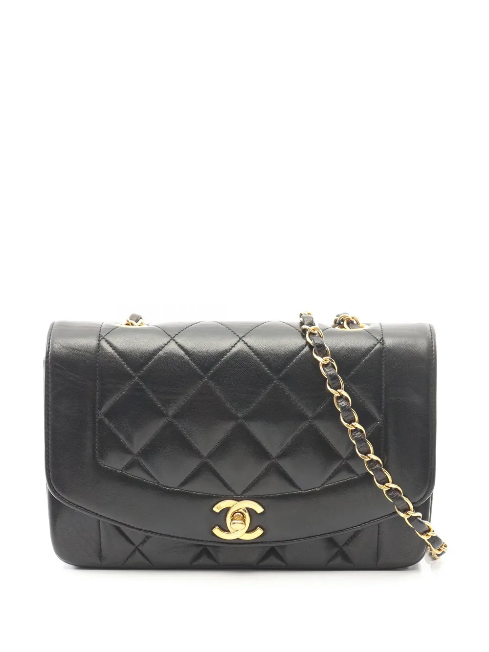 CHANEL Pre-Owned 1994-1996 Small Lambskin Diana Flap crossbody bag - Nero
