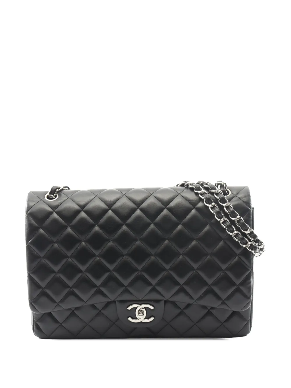 CHANEL Pre-Owned 2011 Maxi Classic Lambskin Double Flap shoulder bag - Nero