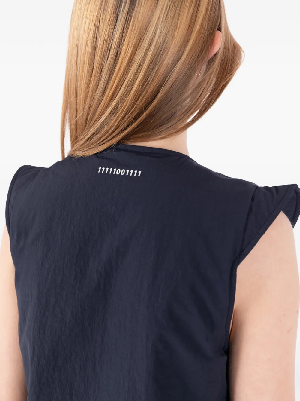 Société Anonyme Top met V-hals en strikdetail Blauw